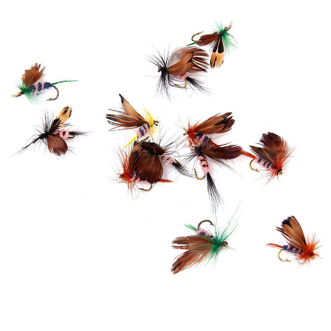 Butterfly Design Dry Fly Fishing Flies Fish Lure Hook- 12pcs