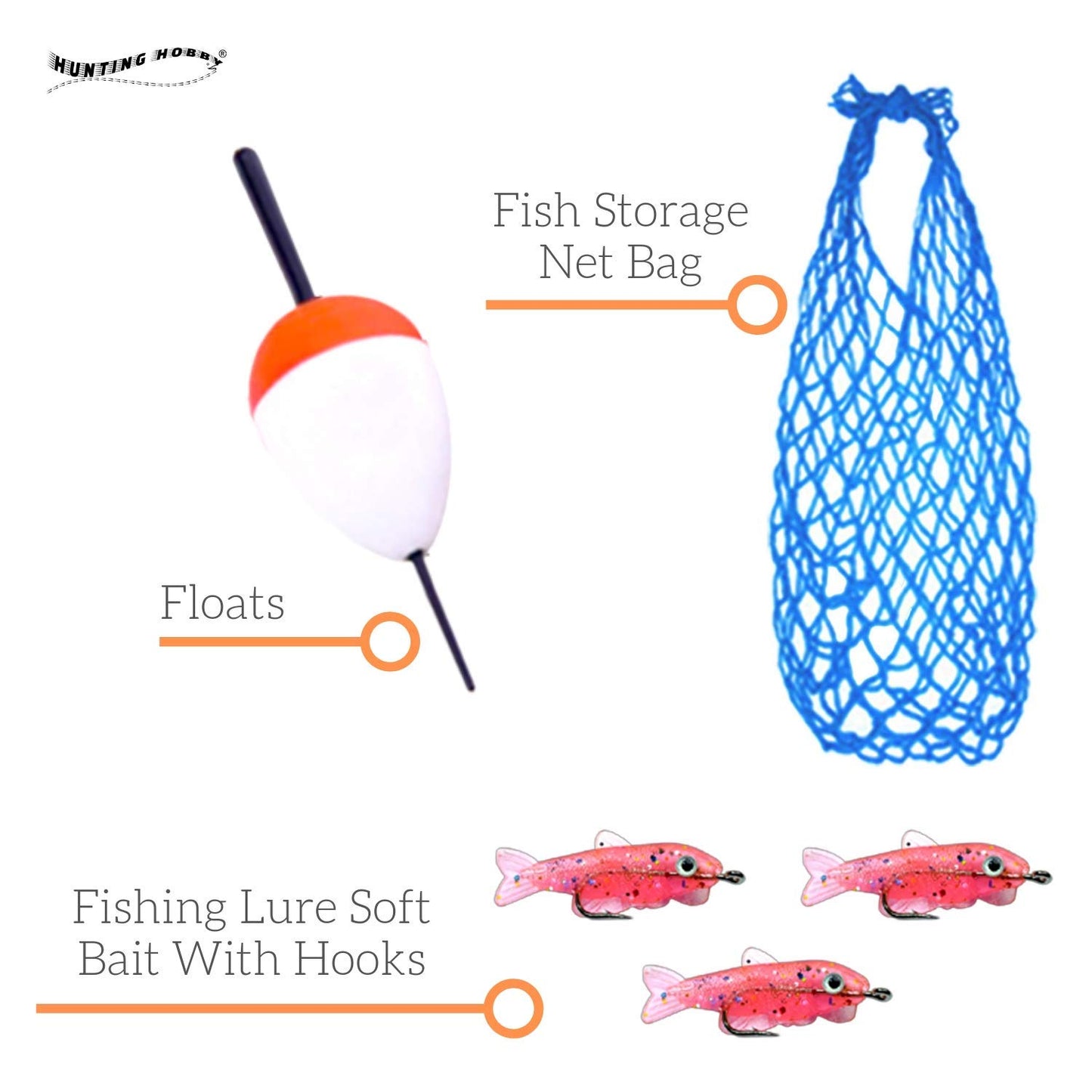 Hunting Hobby Fishing Rod, Reel, Accessories with Travelling Bag